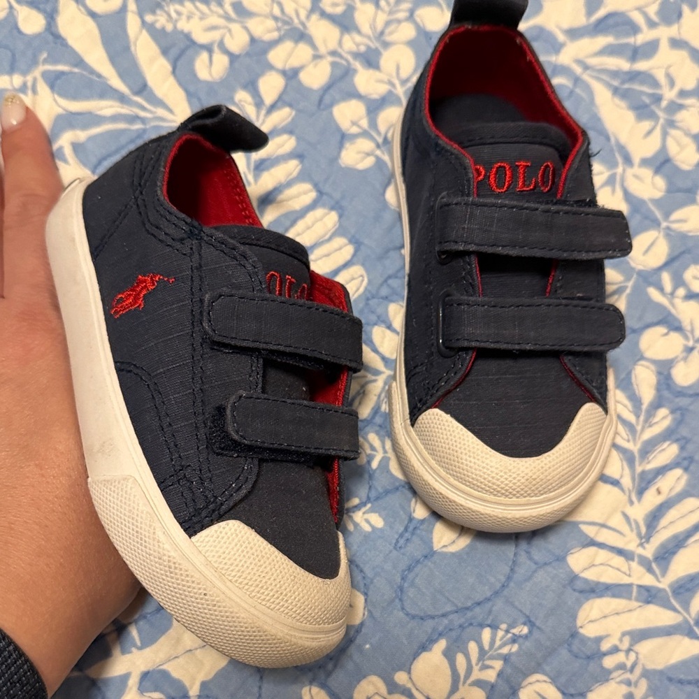 Polo by Ralph Lauren Toddler Sneakers in Navy and Red Size 6
